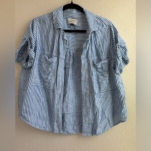 Universal Thread Blue and White Striped Top